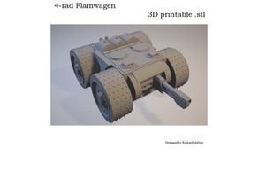 4-rad flamwagen sci-fi di gioco vehcile i veicoli fantascienza scifi giocattolo wargame warhammer 40k ruote 3d print model - Mito3D