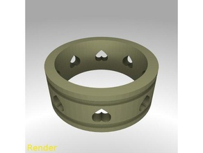 ring 7 kalp kesme boyutu hatları yüzük 3d print model - Mito3D