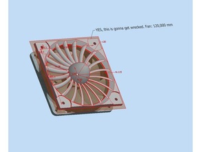Statik basınç 120mm fan kapağı bilgisayar 3d print model - Mito3D