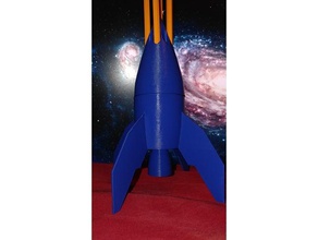 stubby art deco rocket pencilpenholder 8 penspencils office desktop pencil holder pen 3d print model - Mito3D