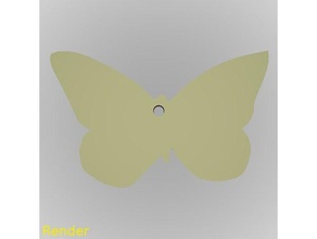 la silueta de mariposa clave cadena llaveros fácil rápido 3d print model - Mito3D