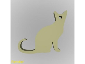 silueta de gato llavero llaveros fácil rápido 3d print model - Mito3D