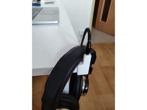 tiny headphones holder desk corner audio headphone hanger 3d print model - Mito3D