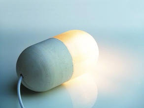 pill lamp household e27 light plaster transparent filament 3d print model - Mito3D