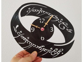 reloj vinilo seigneur des anneaux art 3dlito de l'horloge seor los anillos pochoir 3d print model - Mito3D