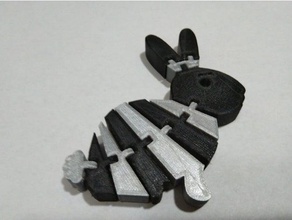 due colori flexi bunny animali articolato doppio estrusore doppia estrusione flessibile eclettica il coniglio twocolor 3d print model - Mito3D
