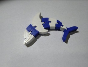 two color flexi dolphin animals articulated dual extruder extrusion flexible polymathic 3d print model - Mito3D