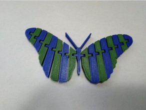 two color flexi butterfly animals articulated dual extruder extrusion flexible polymathic toy 3d print model - Mito3D