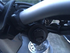 12v socket mount handlebar motorcycle automotive parts 3d print model - Mito3D