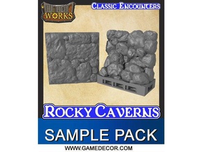 rocky caverns sample pack games dungeon dungeons dragons dungeonworks infinitylock pathfinder rpg 3d print model - Mito3D