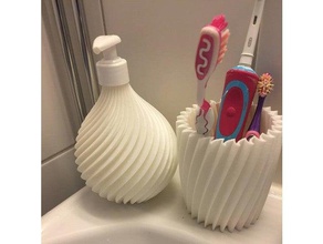 diş fırçası tutucu ve sabun dispenser banyo 3d print model - Mito3D