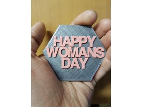 womans day placa sinais logotipos 3d print model - Mito3D