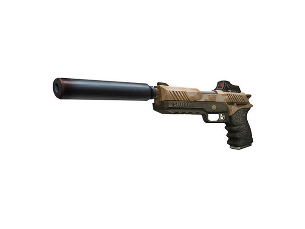 fortnite silence pistolet 4 pièces accessoires 3D print model - Mito3D