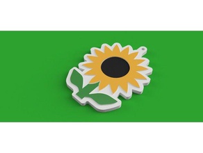 sunflower keychain keychains 3d print model - Mito3D