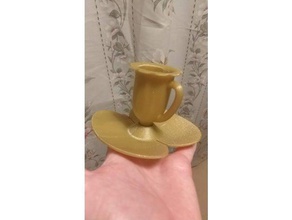 willy wonka chocolate factory daffodil cup saucer 3d printing movie paradise prop roald dhal simple 3d print model - Mito3D