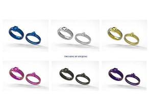 dos anillos de la joyería 3d impresora accesorios 3dmodel 3dmodeling La impresión en art el acoplamiento joyas 3d print model - Mito3D