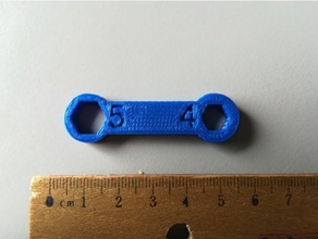 Schraubenschlüssel 4 5 mm wechseln zwischen verschiedenen Düsen 3d Drucker - Zubehör 4mm 5mm anet a6 Schalter 3d print model - Mito3D