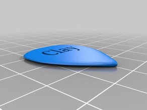clay guitar pick 3d printing custom name tag 3d print model - Mito3D
