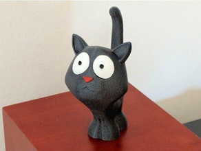 tiffany chat sculptures dessin animé mignon de la décoration figurine pas soutien animal compagnie supportless 3d print model - Mito3D