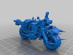 hurda bisiklet oyuncak oyun aksesuarlar 40k araba savaşları inşaat gorkamorka warbike 3d print model - Mito3D