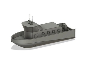 un navire d'exploration 3d de l'impression bateau fusion 360 remorqueur 3d print model - Mito3D