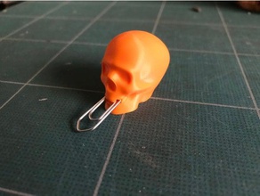 zipper pull mit Büroklammer Schädel lisa Zubehör 3d print model - Mito3D