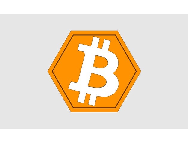 esagonale bitcoin le monete distintivi cryptocurrency token 3D print model - Mito3D