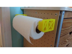 pegboard paper towel holder 25mm rod organization mount 3d print model - Mito3D