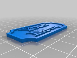 targhetta personalizzabile 2 riga arredamento nome del tag segno 3d print model - Mito3D