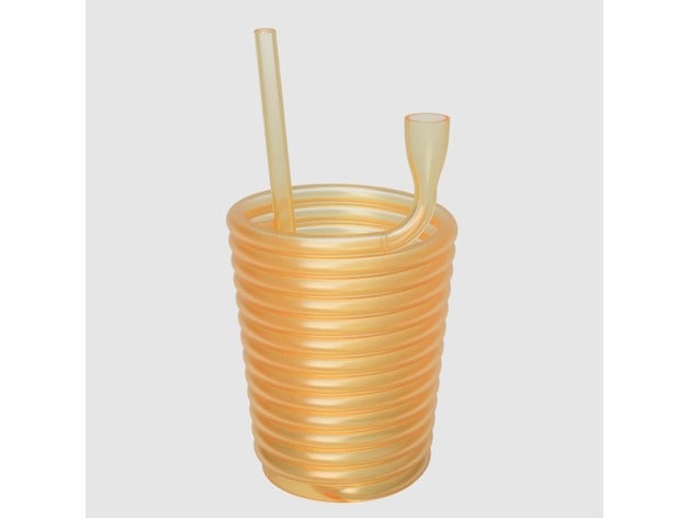 anti gravity straw cup kitchen dining drinking fluid glass mug water 3D print model - Mito3D