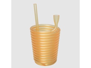 anti gravity straw cup kitchen dining drinking fluid glass mug water 3d print model - Mito3D