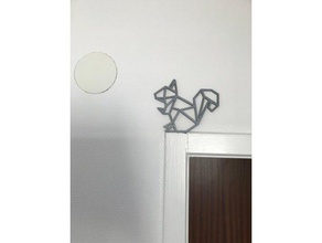 geometrik sincap duvar heykel heykeller hayvan sanat dekorasyon poly düşük sanatı 3d print model - Mito3D