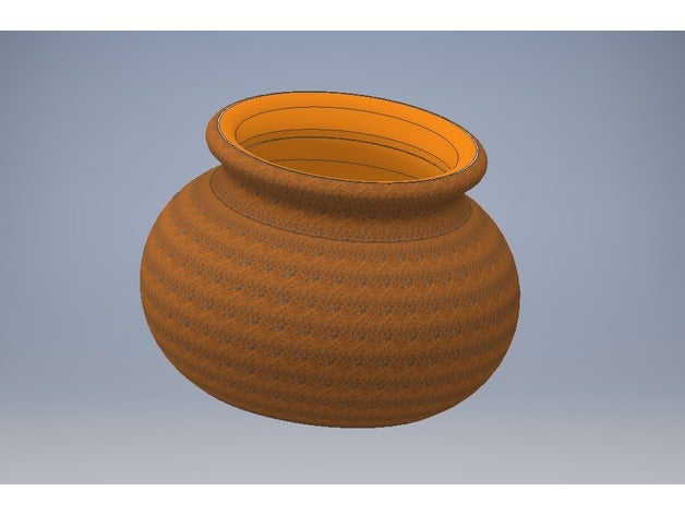 earthen pot containers gardening traditional 3D print model - Mito3D