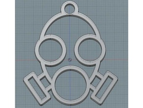 gas mask keychain 2d art 3d print model - Mito3D