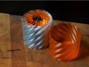 Kissen-container Ihre wertvollen zylindrischen Dinge, die Linsen wie Kamera Objektiv-Abdeckung onshape protector Spirale spiral vase 3d print model - Mito3D
