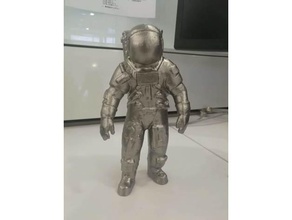 cera perdida impresso fundido astronauta a arte astronomia de metal aço inoxidável 3d print model - Mito3D