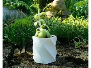 modern plant life outdoor garden flower pot low poly planter 3d print model - Mito3D