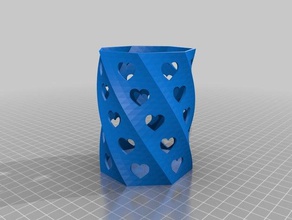 crayonpencil holder office grayon hearts 3d print model - Mito3D