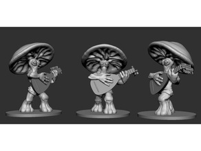 myconid bard heykeller dd dungeons dragons fantezi mini minyatür mantar rpg 3d print model - Mito3D