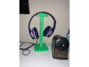 basic headphone stand smaller printbeds office headphones hanger holder hook mount 3d print model - Mito3D