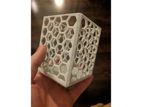 hexagonal de la copa organización sostenedor pluma 3d print model - Mito3D