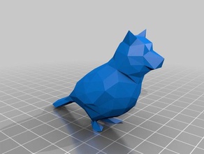 low-poly dogbird Tiere 3d print model - Mito3D