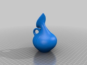 antiga cerâmica em forma de folha bico remix do agregado familiar vaso regador 3d print model - Mito3D