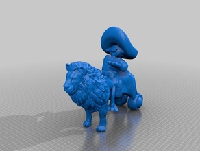 speedy riding disabled lion sculptures 3d print model - Mito3D