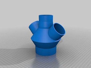 4 polegadas, 3 de 25 polegadas coleta poeira adaptador partes 3d print model - Mito3D