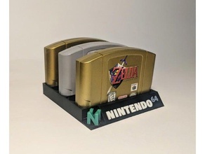 nintendo 64 mit 5-slot-Patrone Halter video Spiele cartridge 64-Inhaber Patrone retro-gaming 3d print model - Mito3D