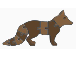 flexi fox dupla extrusão animais articulada extrusora de flexível polymathic imprimir lugar brinquedo duas cores 3d print model - Mito3D
