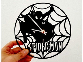 reloj spiderman art 3dlito clock pared stencil wall 3d print model - Mito3D