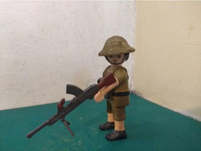 playmobil uyumlu makineli tüfek oyuncaklar oyunlar İngiliz 2 Dünya Savaşı 3d print model - Mito3D