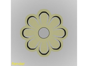 flor de la silueta llavero llaveros fácil rápido 3d print model - Mito3D